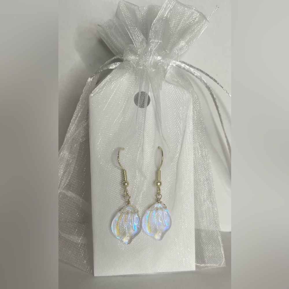 Pretty Iridescent Shell Drop Earrings